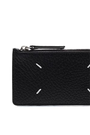 Portacarte in pelle pieno fiore nero MAISON MARGIELA | S56UI0143P4455T8013